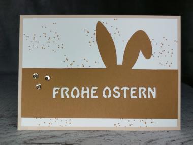 Grußkarte Frohe Ostern Ohr handgemacht